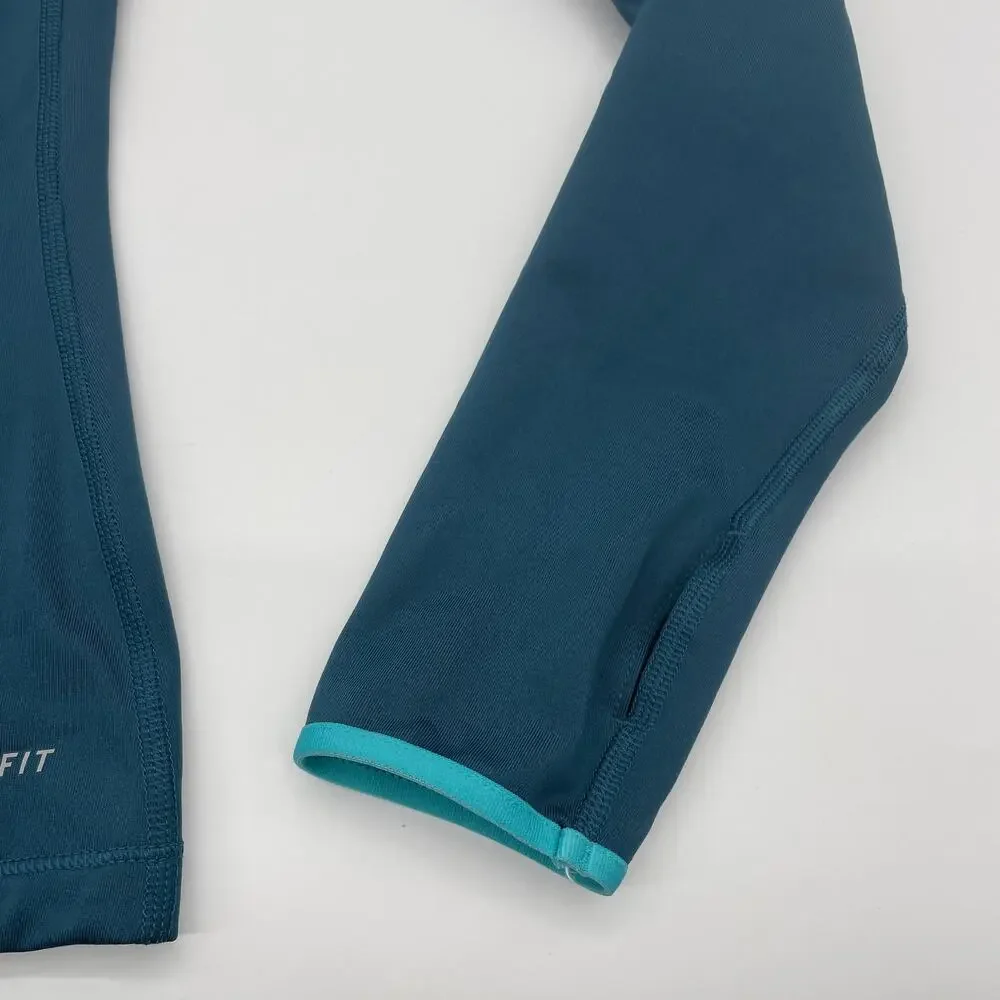 NIKE Pro Hyperwarm Infinity Training Top Womens Size M Shirt Dark Teal 620415